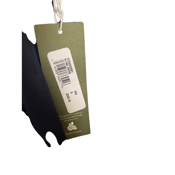 Trina Turk Alena Ink Blue Fringe Hem Sleeveless Cocktail Party Dress Size 8 - Picture 7 of 10